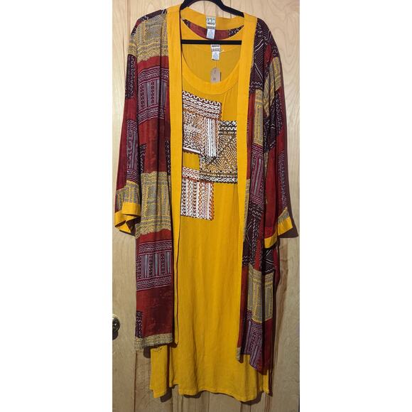 Freestyle Two-Piece Dress and Duster Set Size 1X - Picture 1 of 5